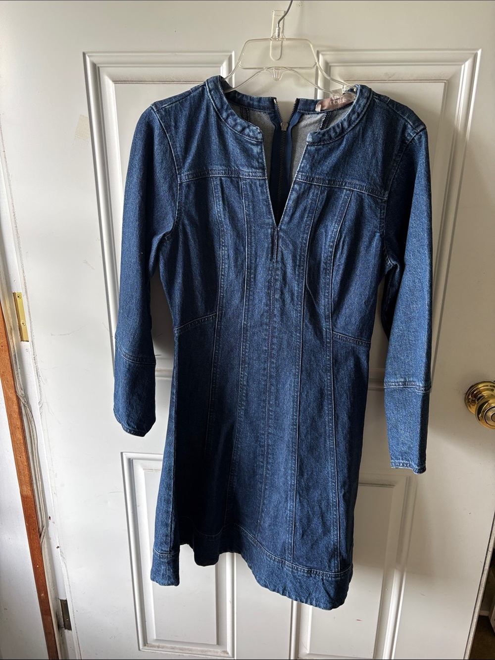 LOFT Dark Blue Denim Shift Dress